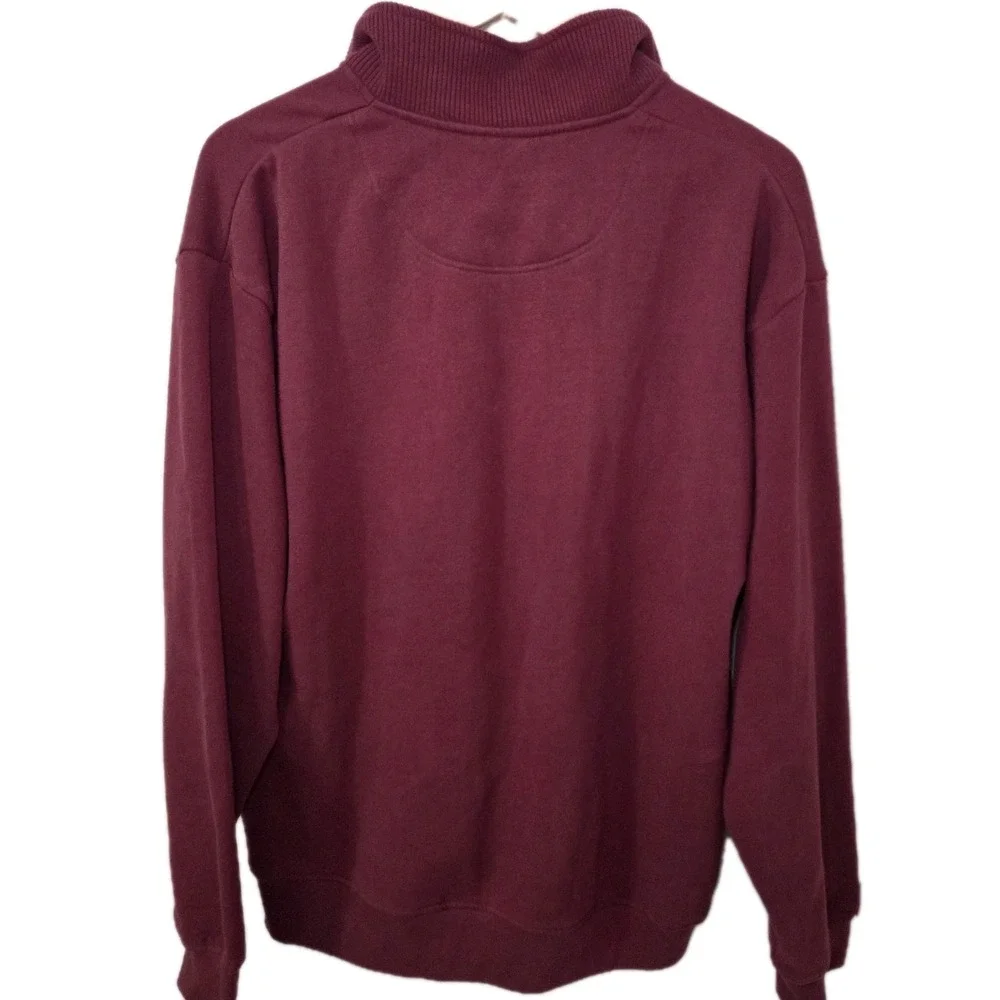 Orvis Burgundy‎ Quarter Zip Pullover Sweatshirt Mens Casual Mock Neck Fleece